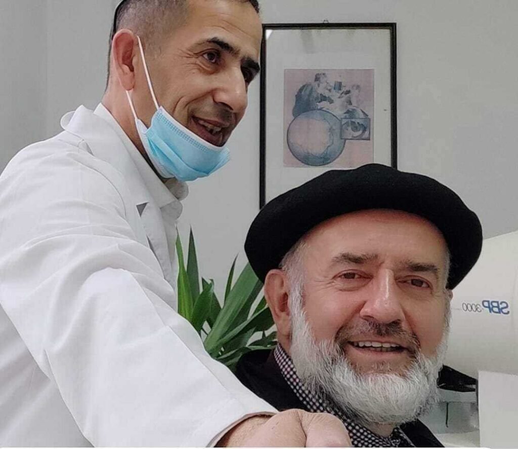 Muderris Nezim ef.Halilović na redovnovnom očnom pregledu u očnoj Ordinaciji Dr. El-Halabi Saed na Ilidži